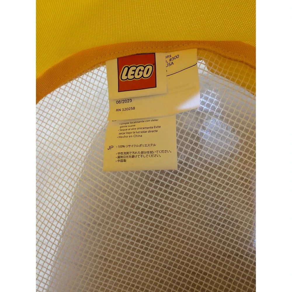 LEGO Skeleton Minifigure Head Storage Bucket Yellow Mesh‎ Bottom Tote Bag NEW